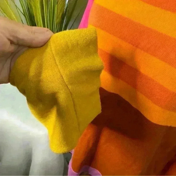 Isaac Mizrahi XL Target Colorblock Cotton + Rayon Sweater, Orange/Yellow/Pink - Picture 4 of 10